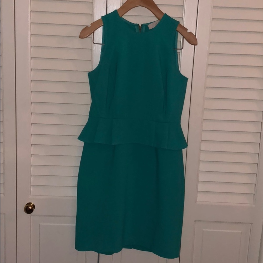 Loft turquoise peplum dress